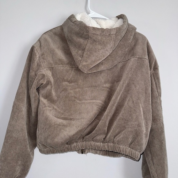 Brown Corduroy Hooded Jacket - Picture 2 of 3
